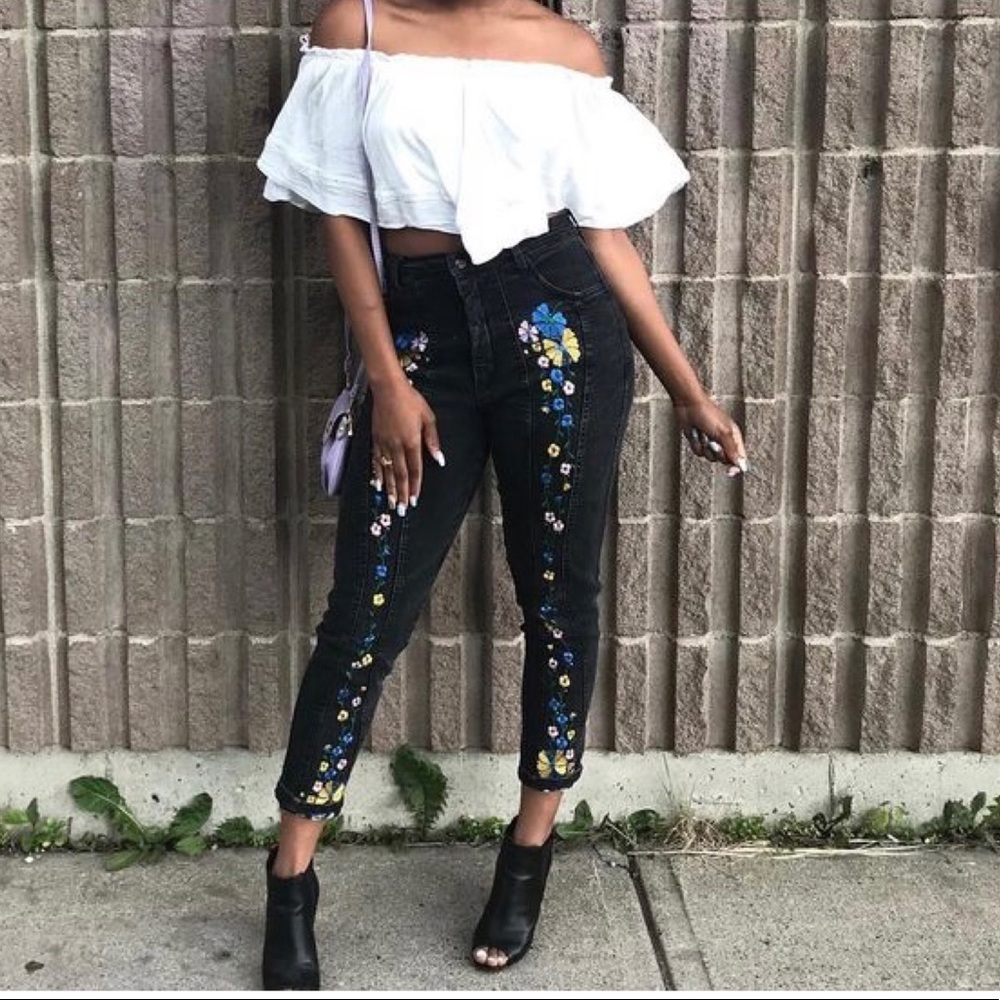 ◾️Vintage Bianca Maria Caselli Floral High Waist Jeans